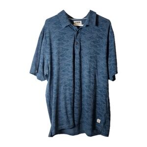 LINKSOUL Tempus Fugal Golf Polo Teal Seaweed Print Performance Stretch Men's XXL